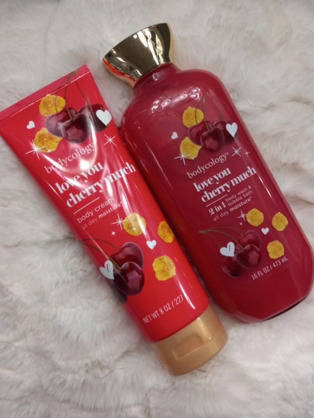 Bodycology Love You Cherry Much Moisturizing Body Cream & 2-in-1 Wash - Red